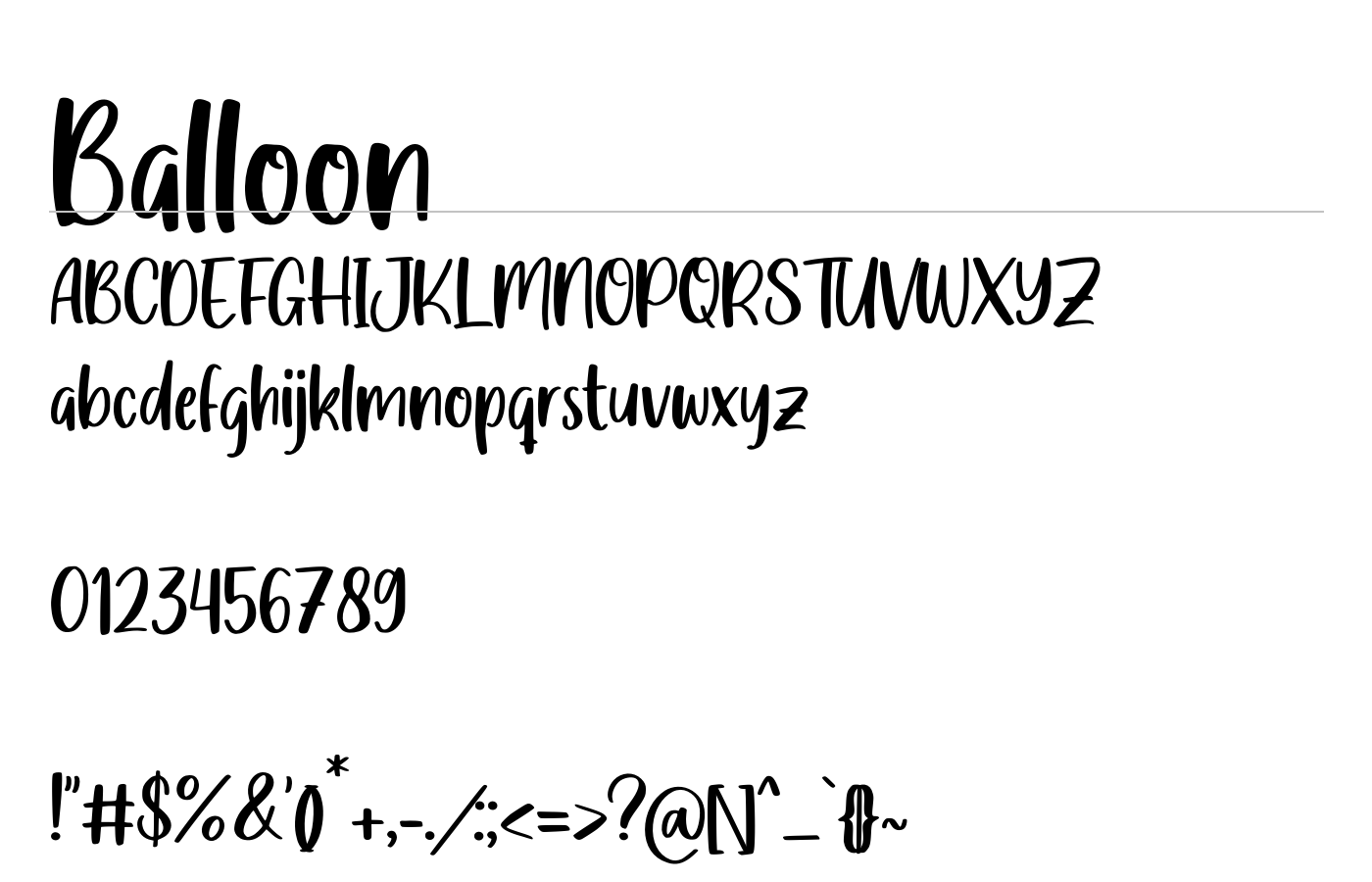 Balloon Font preview