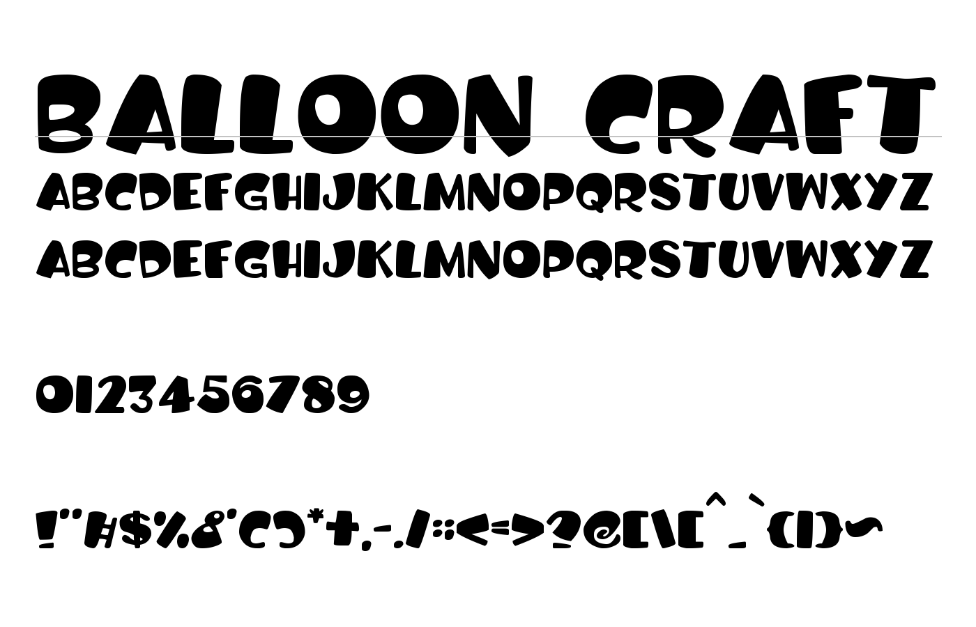Balloon Craft Font preview