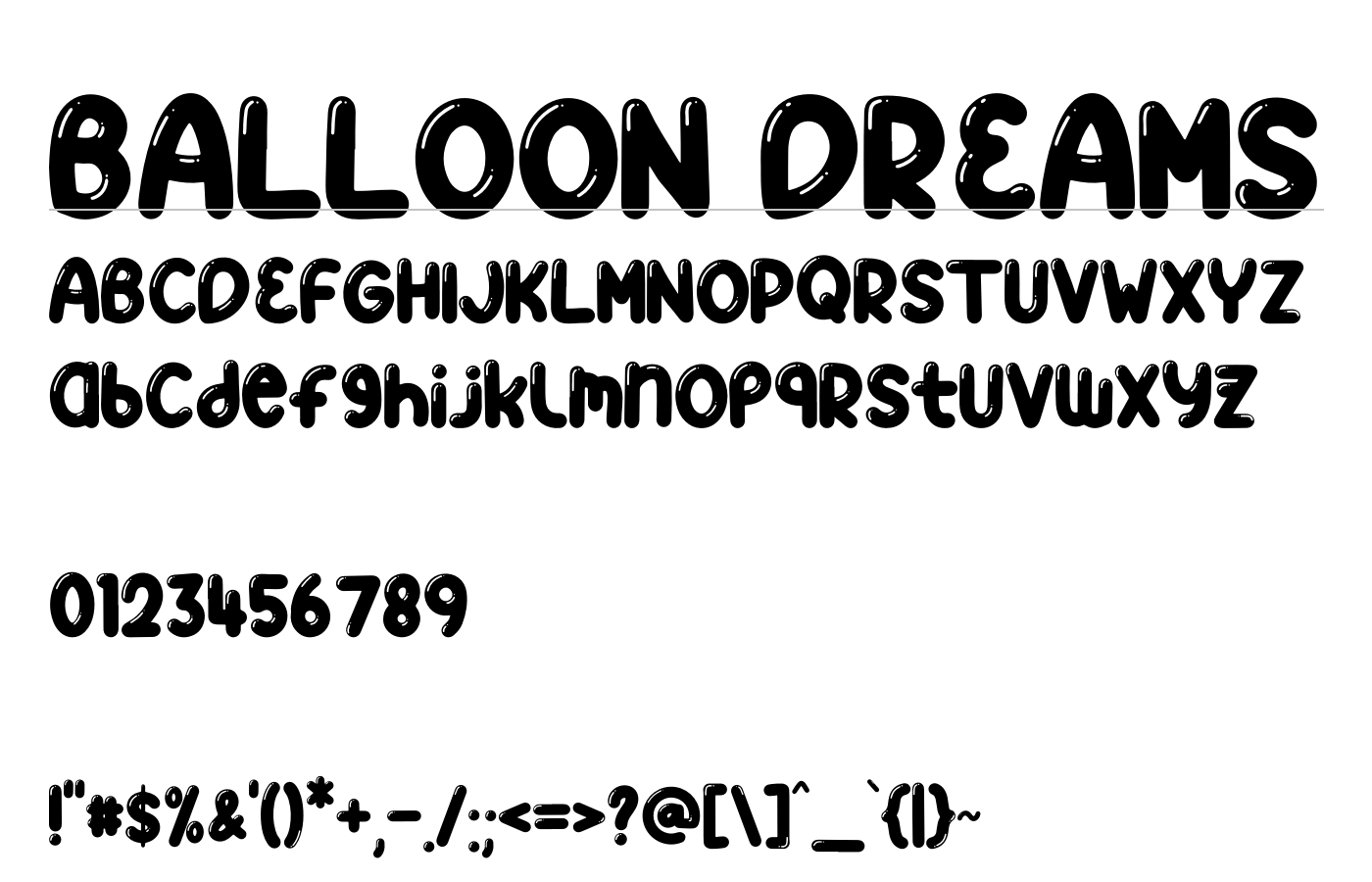 BALLOON DREAMS Font preview