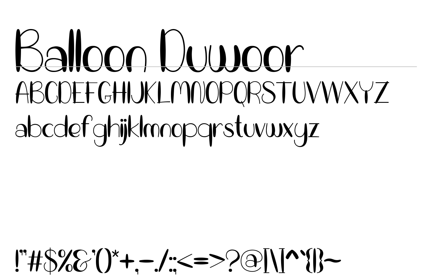 Balloon Duwoor Font preview