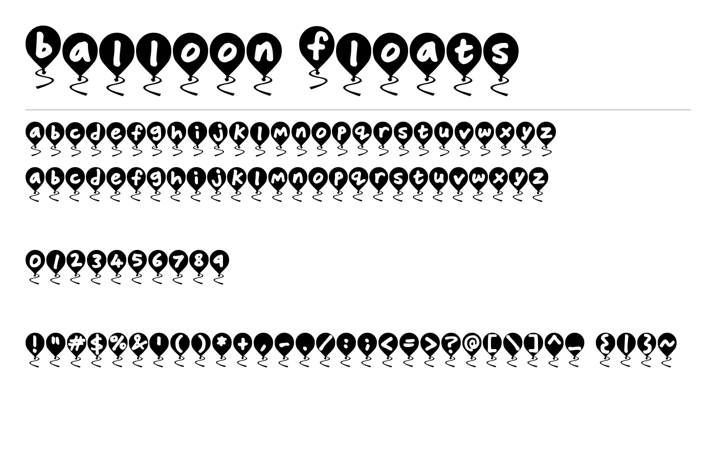 Balloon Floats Font preview