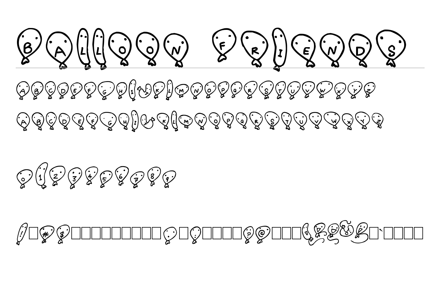 Balloon Friends Font preview