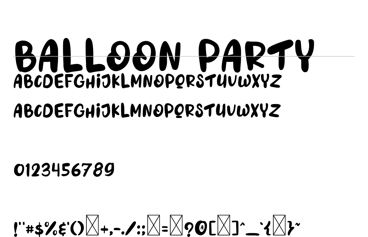 Balloon Party Font preview