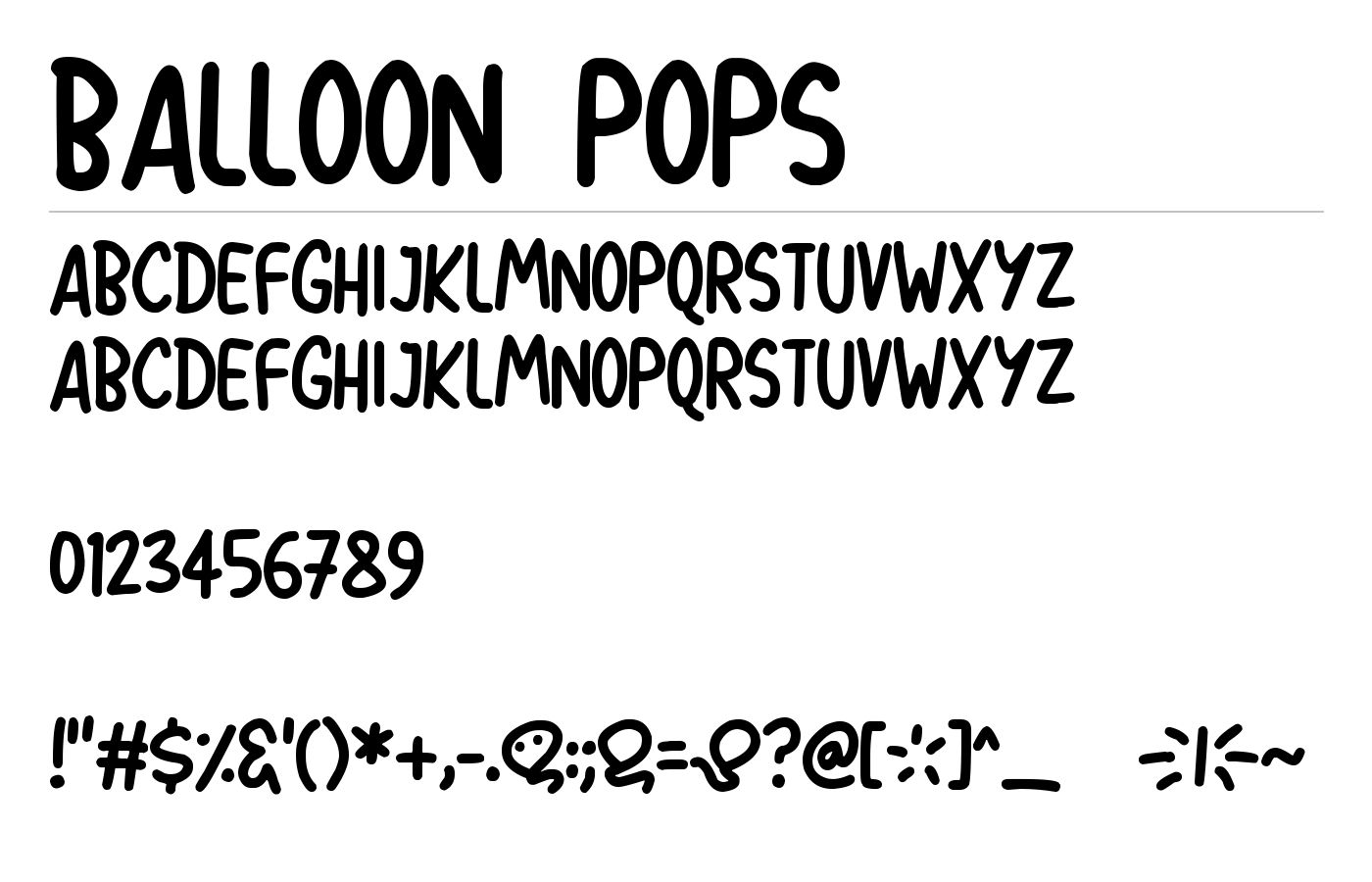 Balloon Pops Font preview