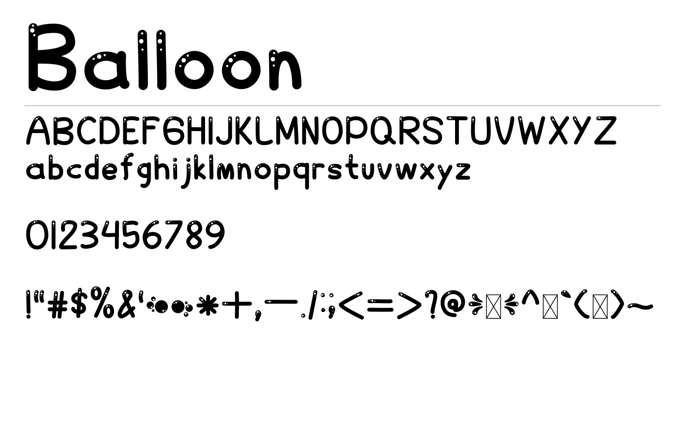 Balloon Font preview