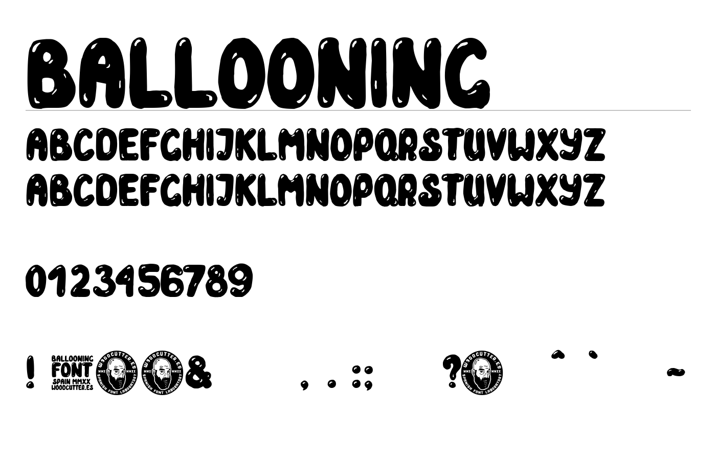 Ballooning Font preview
