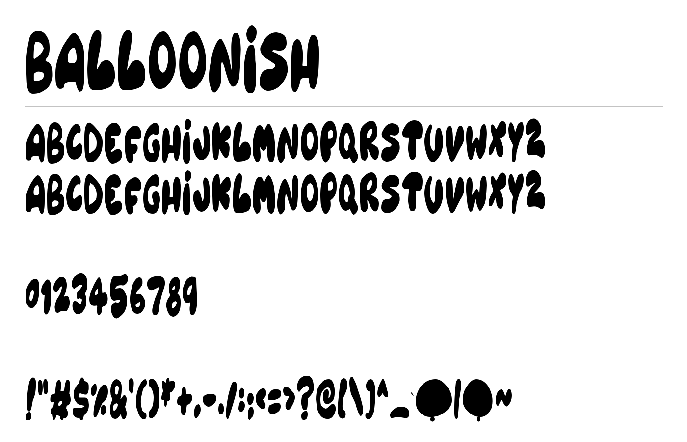 Balloonish Font preview