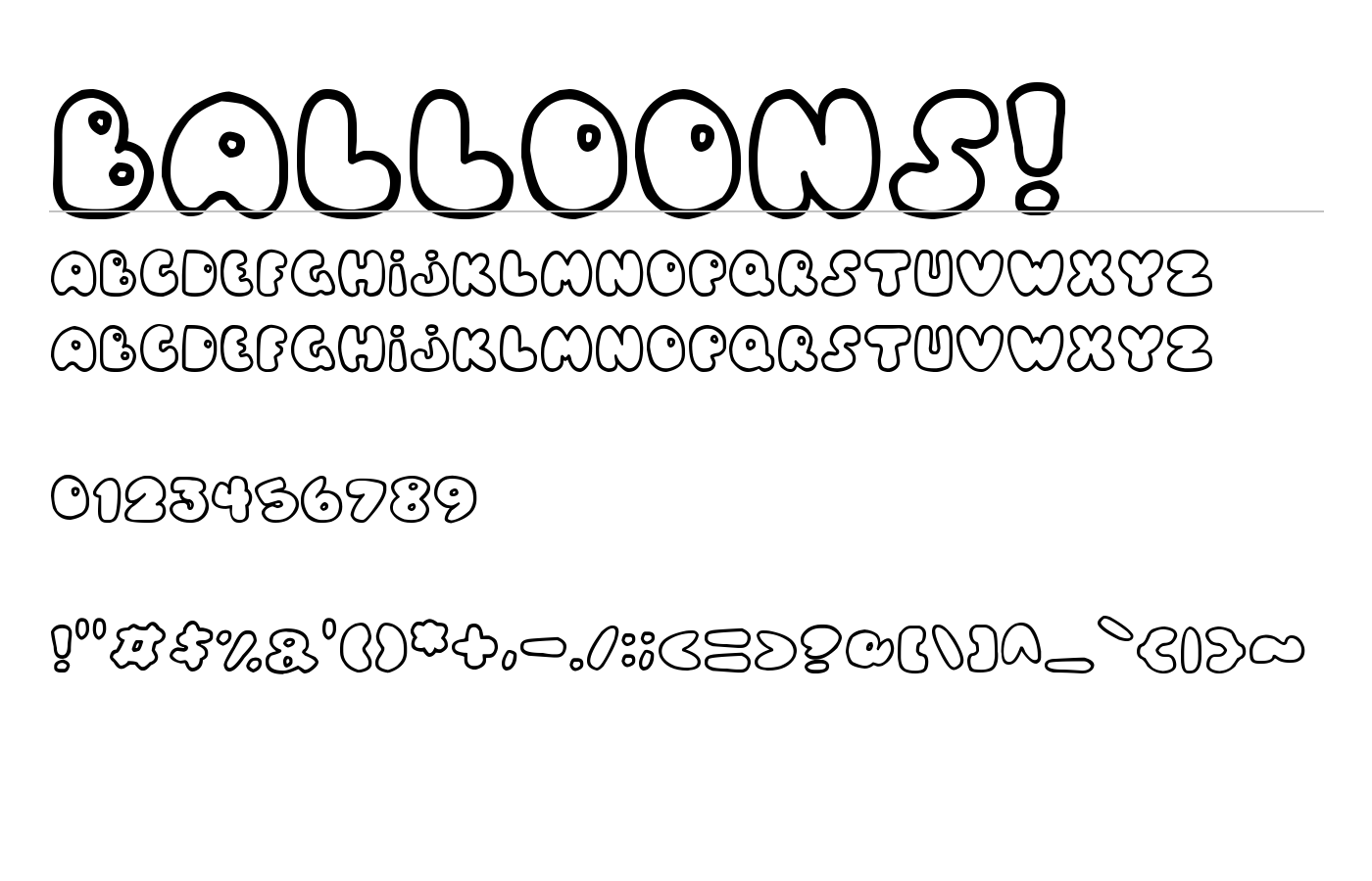 Balloons! Font preview