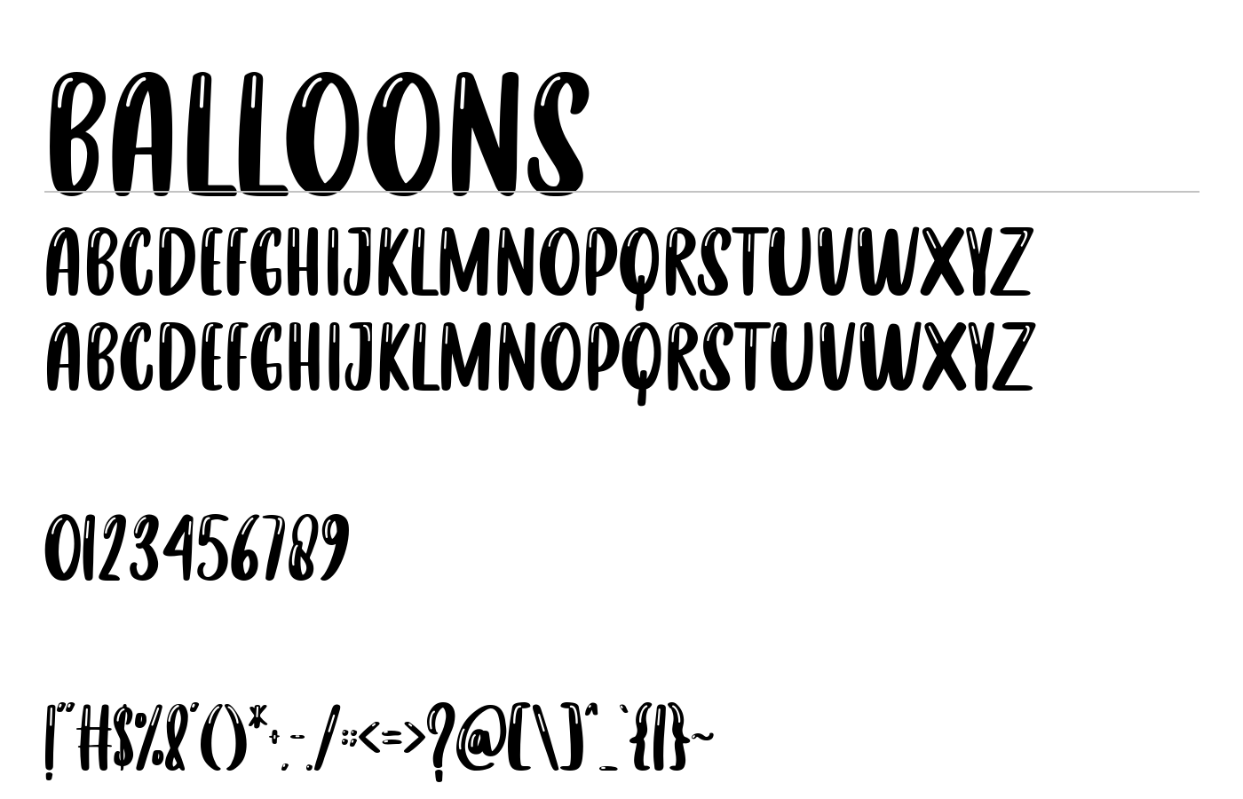 balloons Font preview