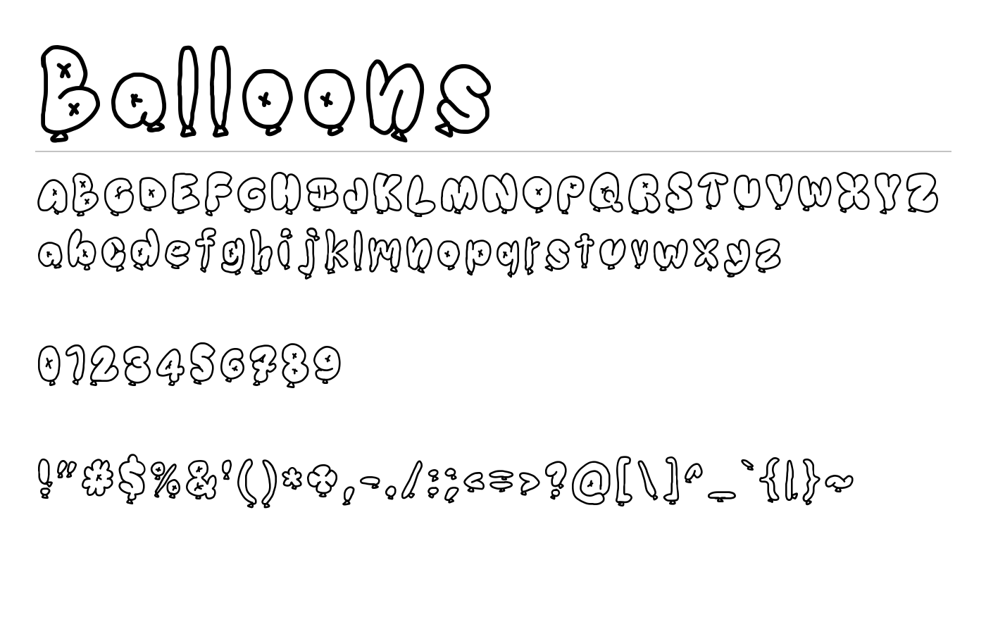Balloons Font preview