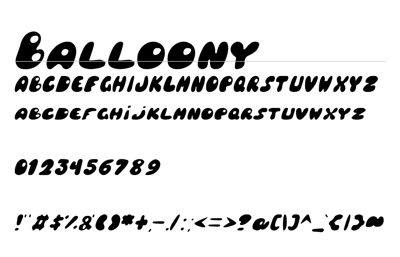 Balloony Font preview