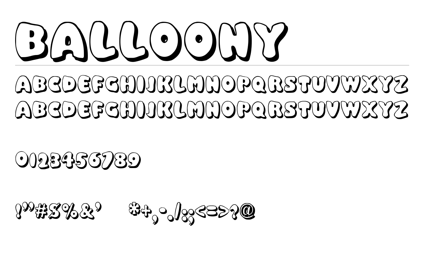 Balloony Font preview
