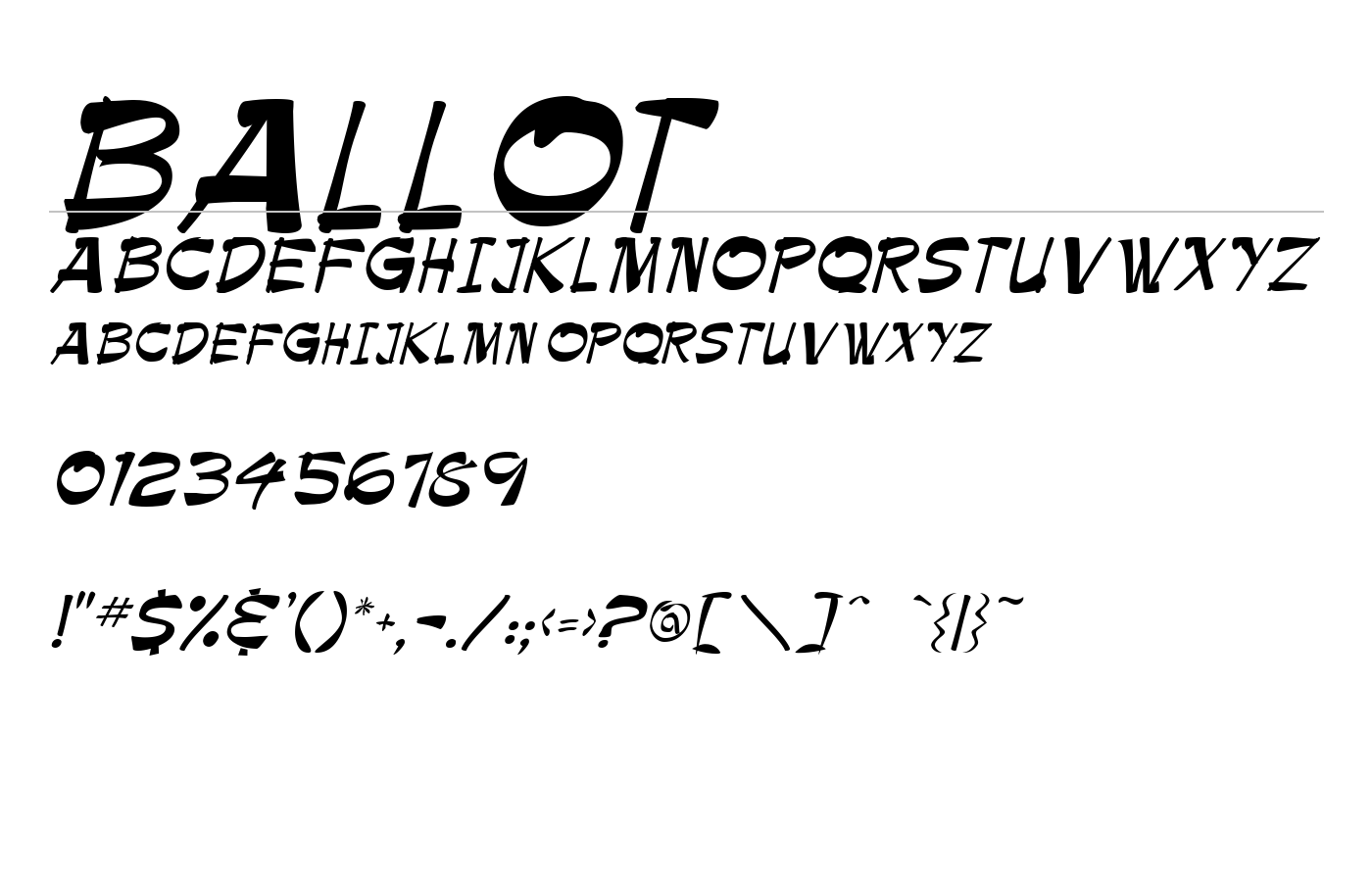 ballot Font preview