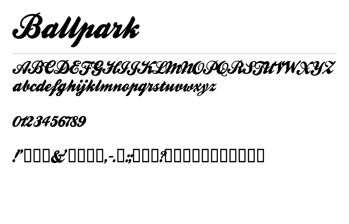 Ballpark Font preview