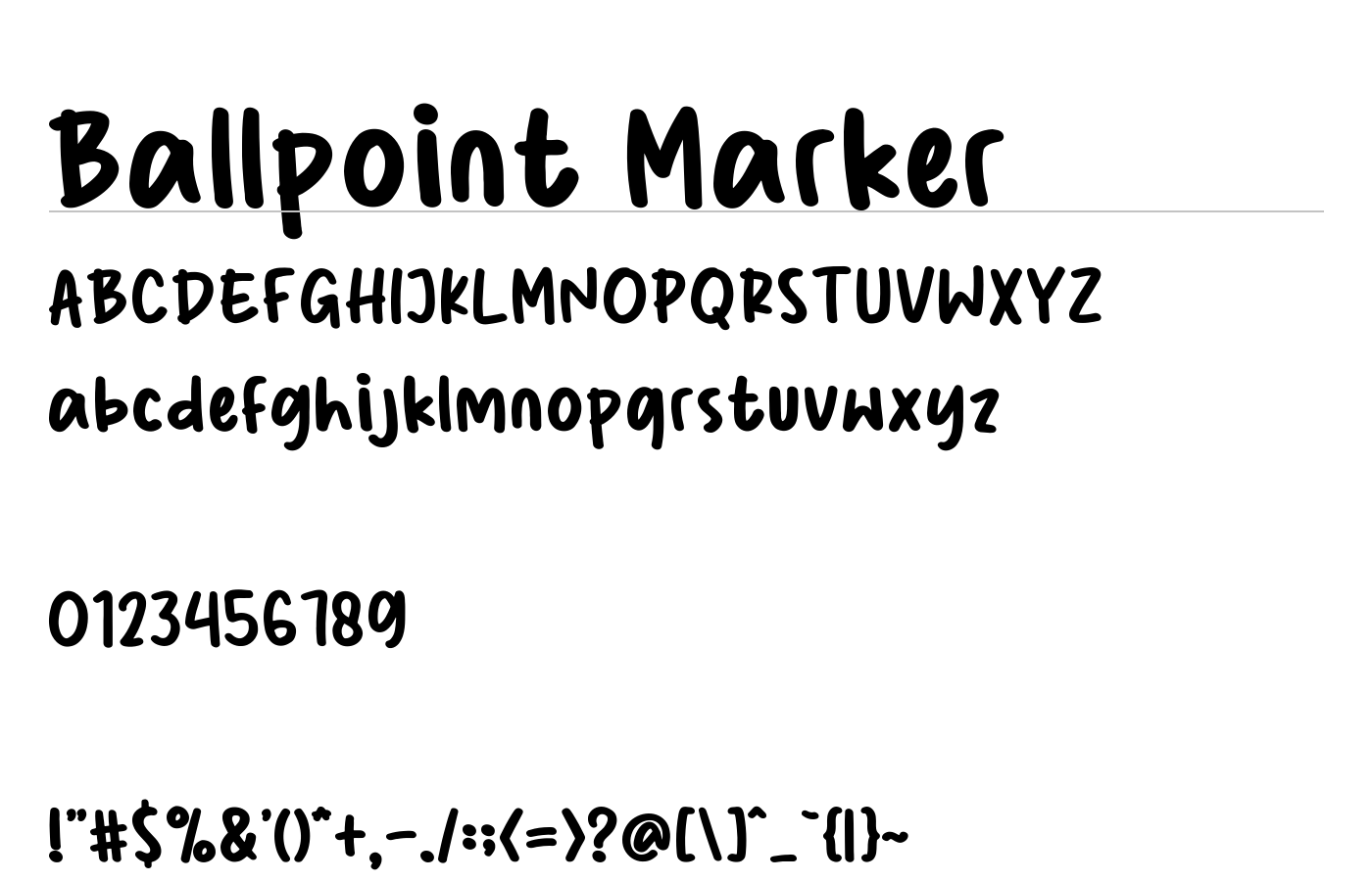 Ballpoint Marker Font preview