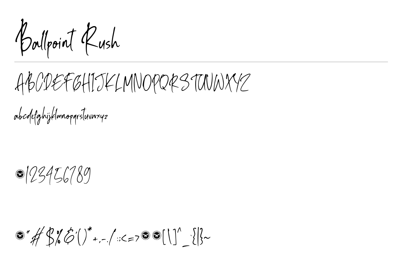 Ballpoint Rush Font preview