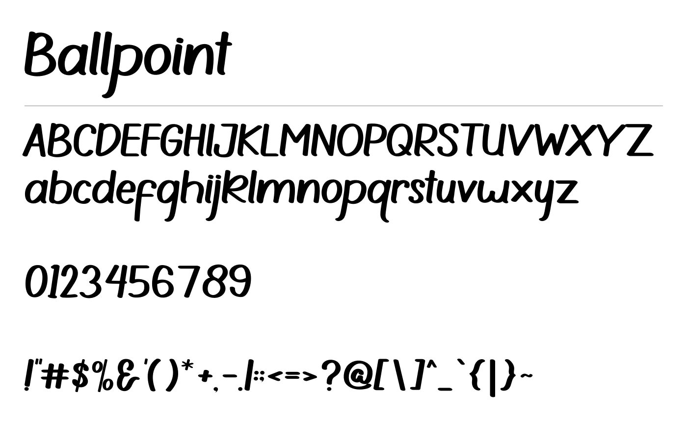 Ballpoint Font preview