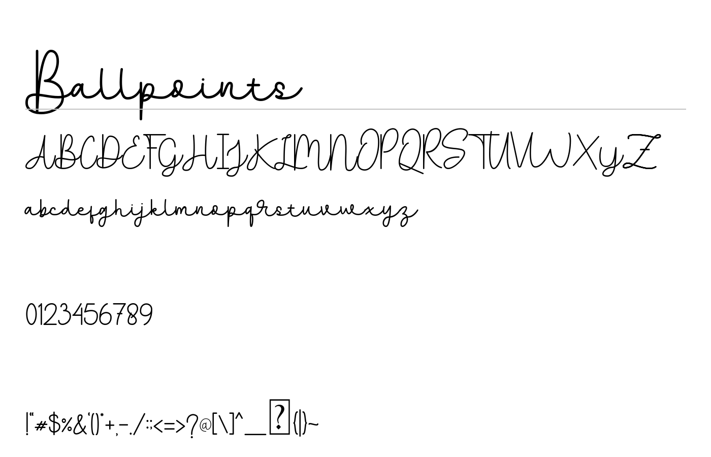 Ballpoints Font preview