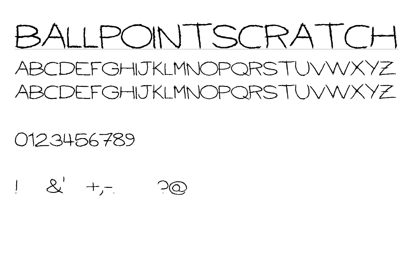 BallpointScratch Font preview