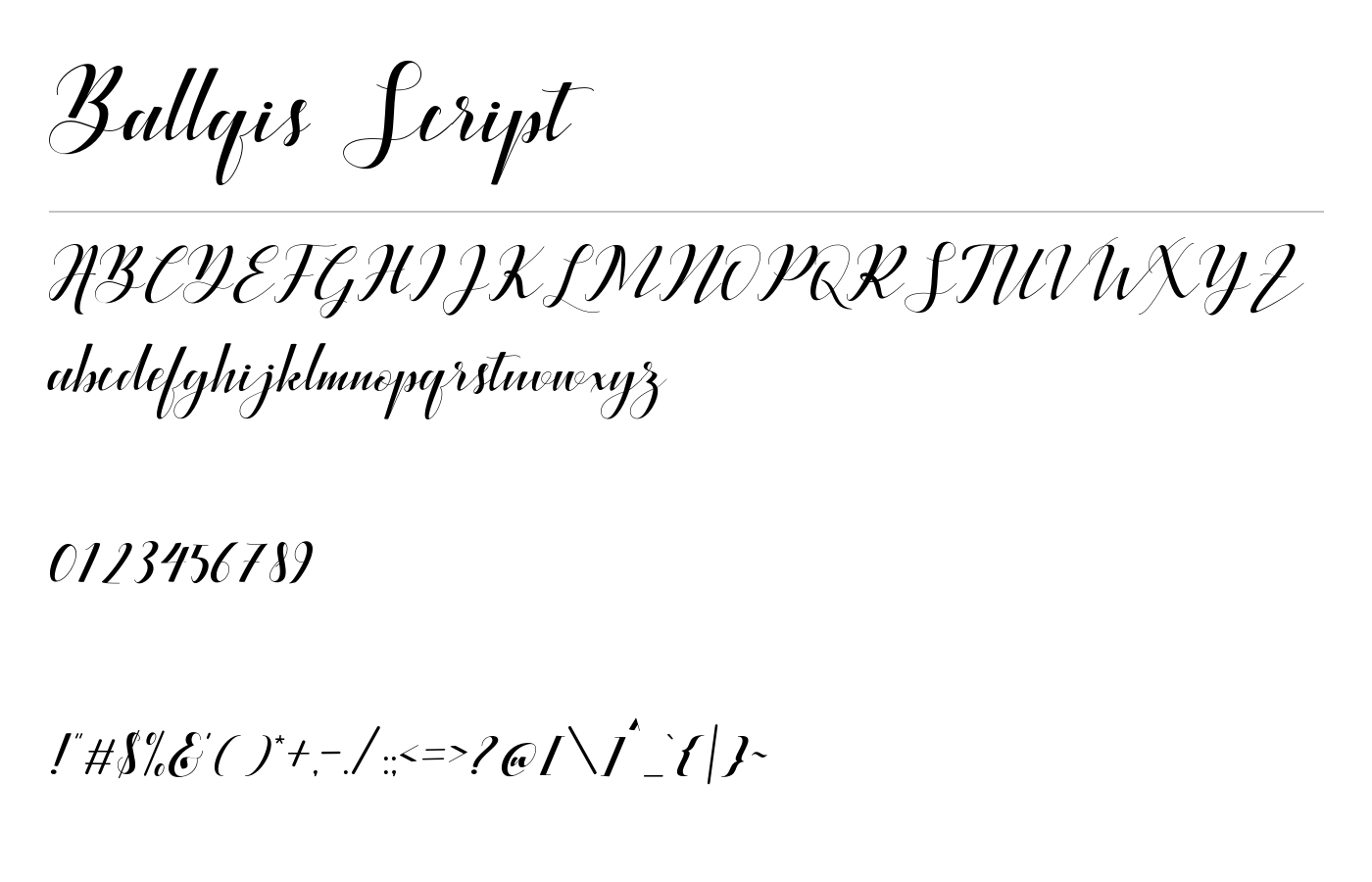 Ballqis Script Font preview