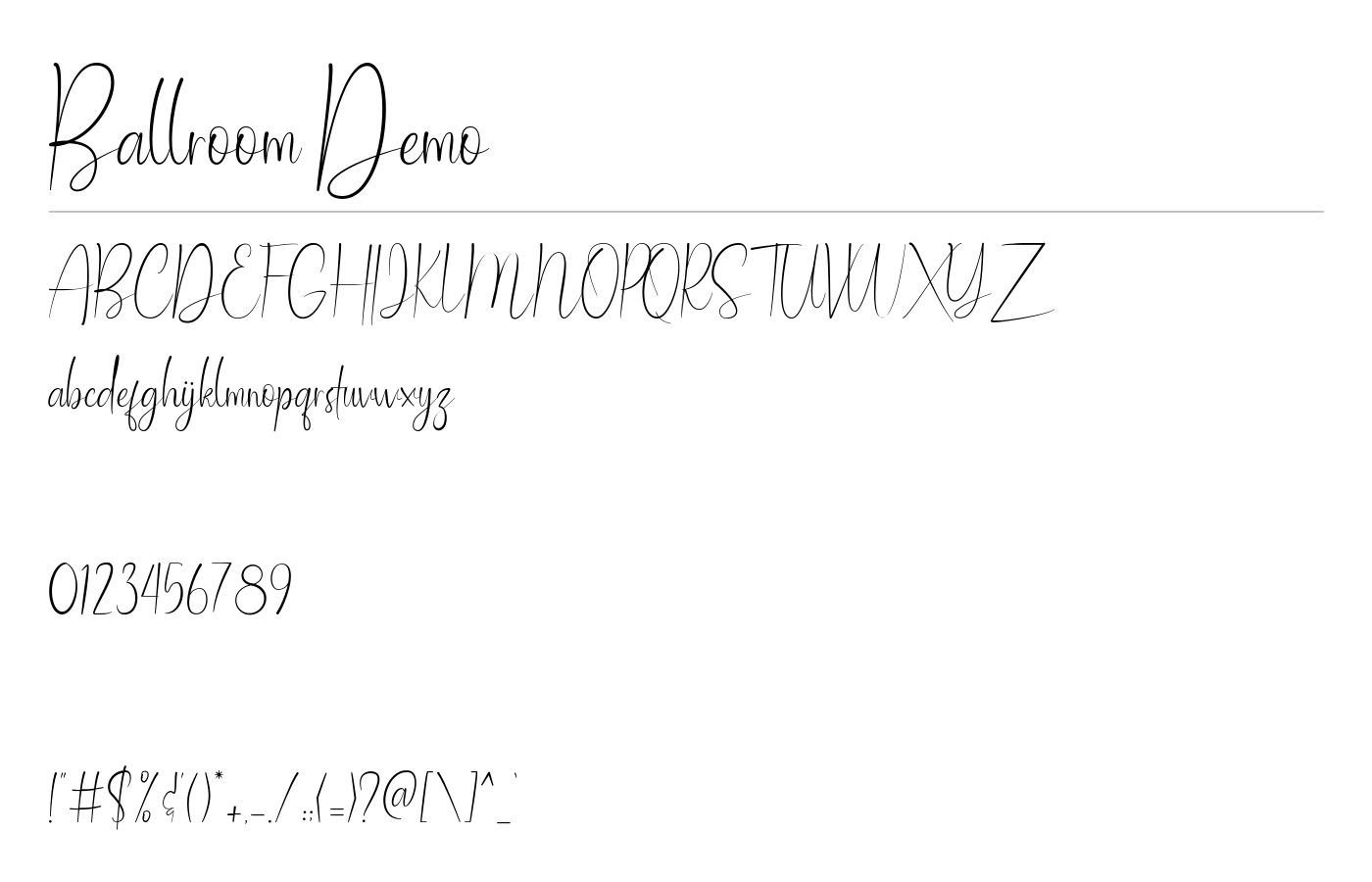 Ballroom Font preview