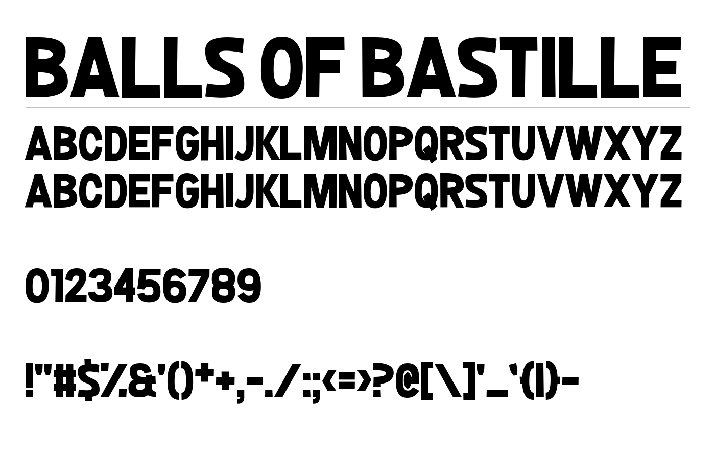 Balls of Bastille Font preview