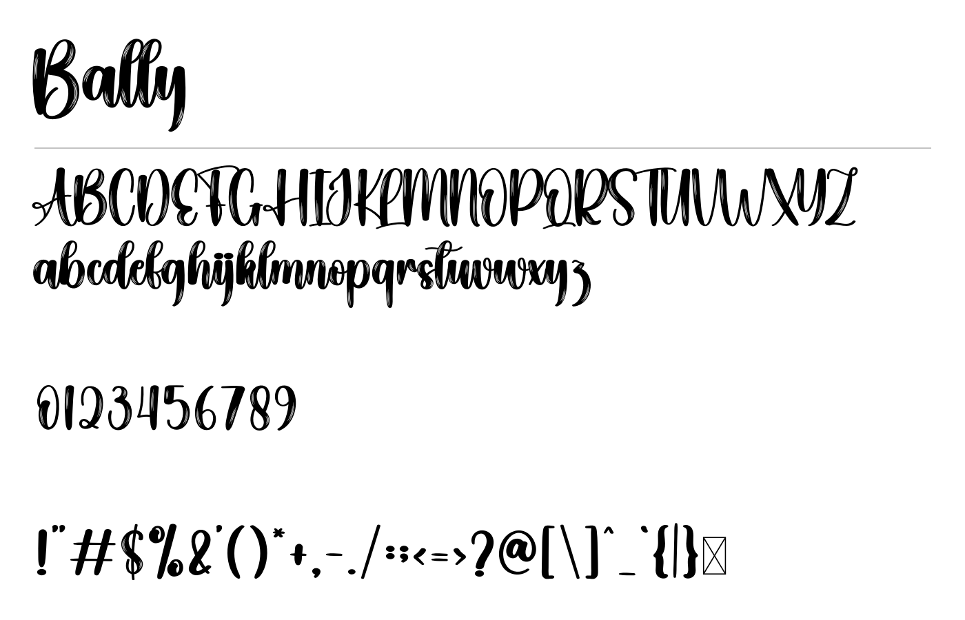 Bally Font preview