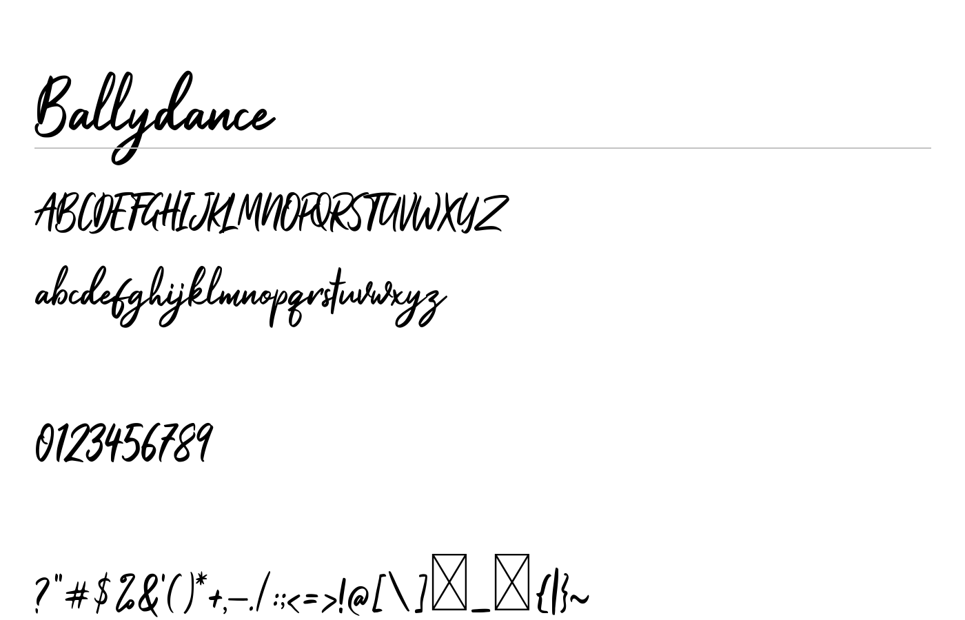 Ballydance Font preview
