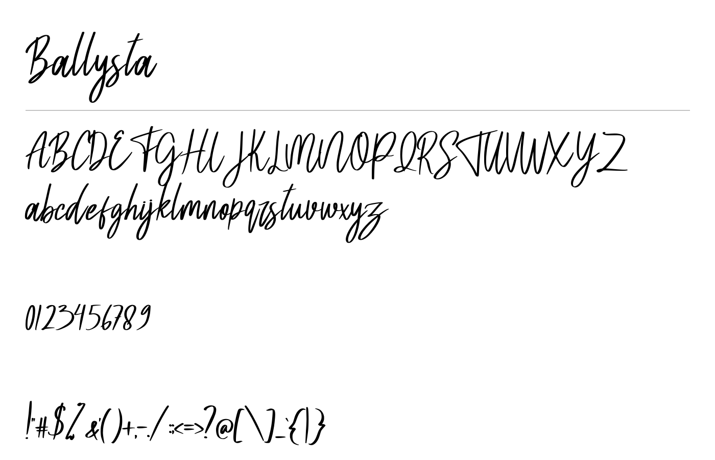 Ballysta Font preview