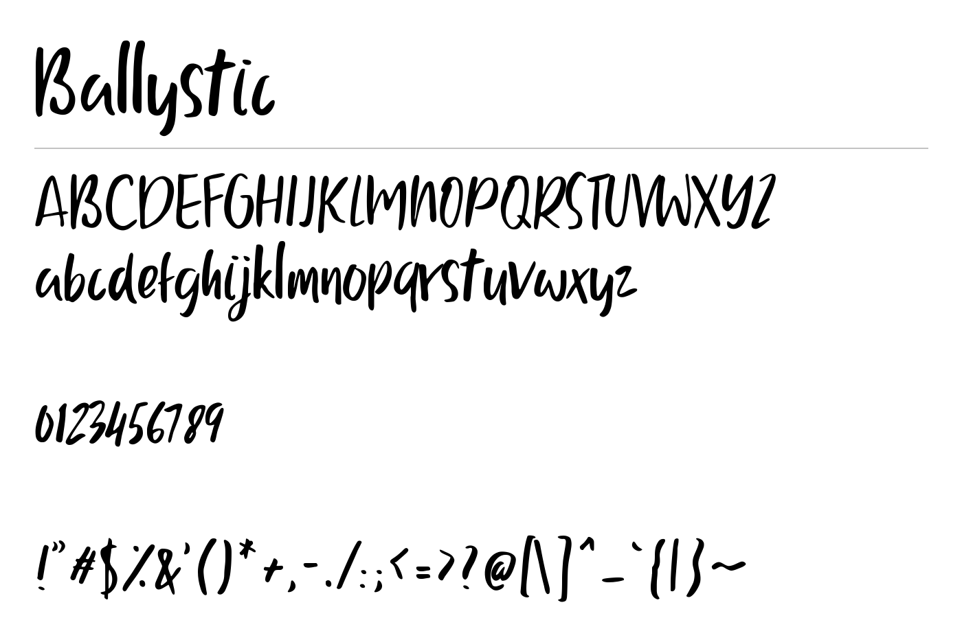 Ballystic Font preview