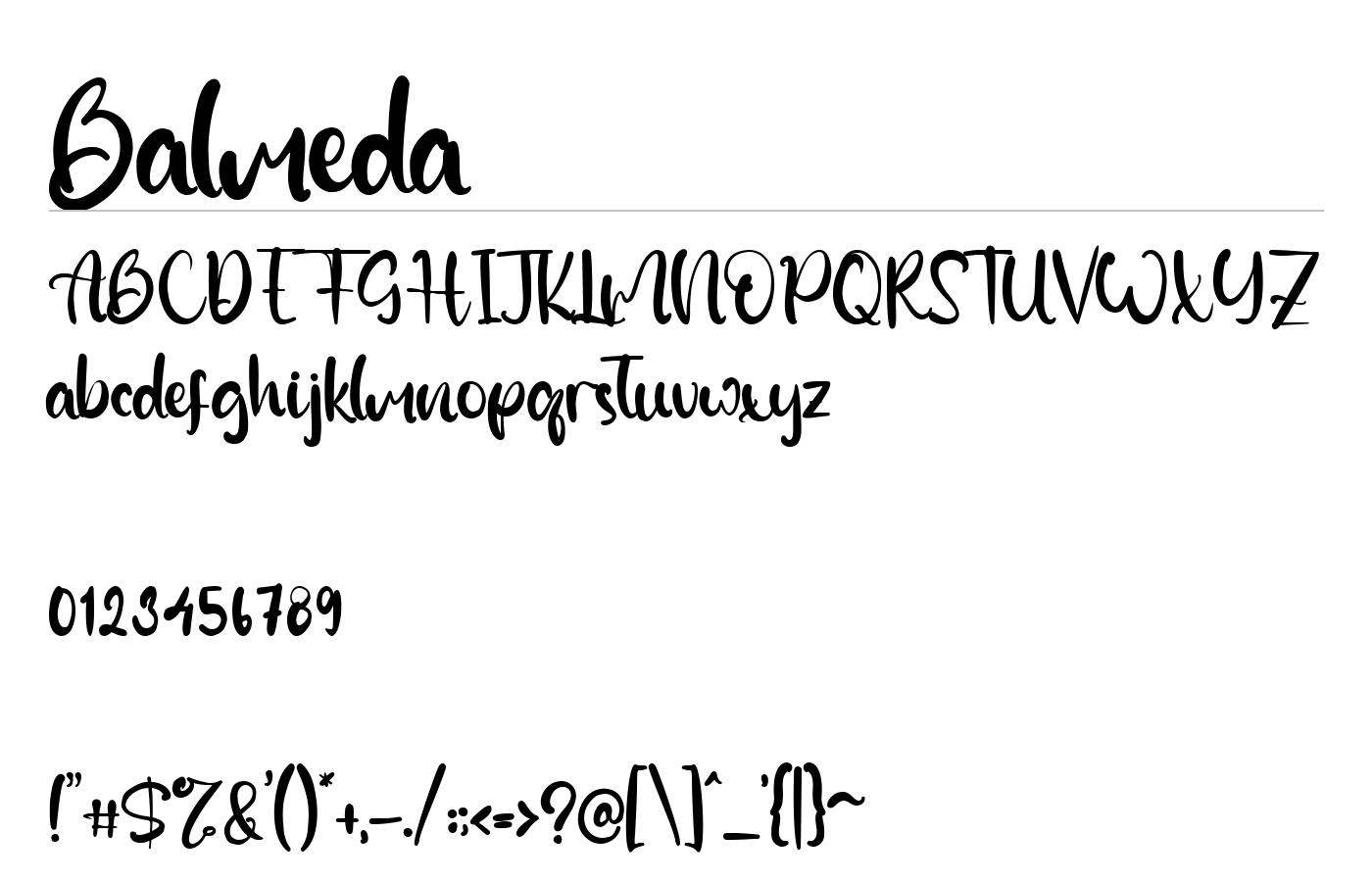 Balmeda Font preview
