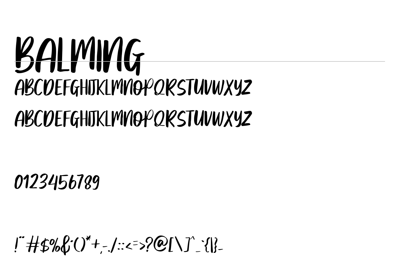Balming Font preview