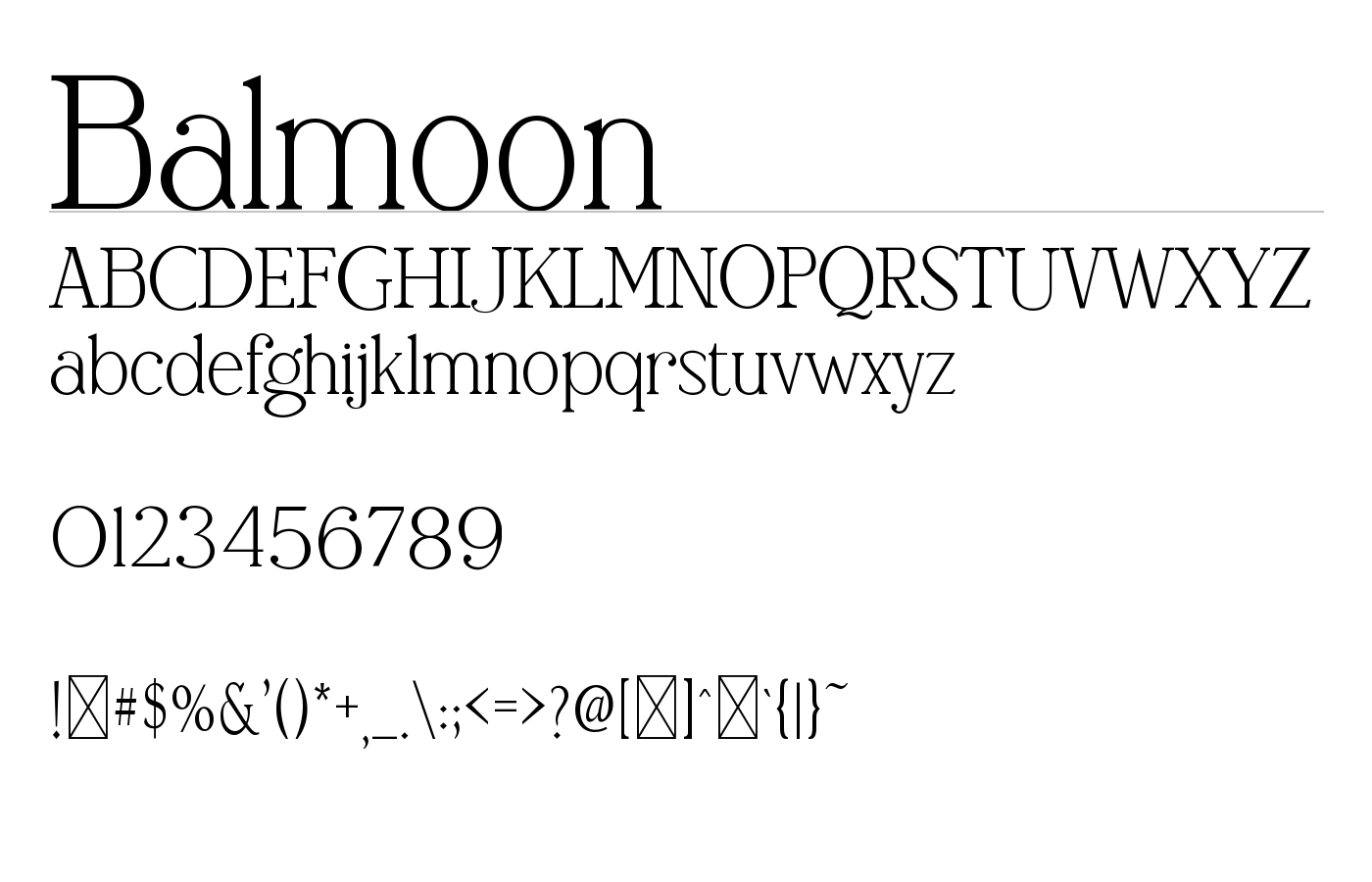 Balmoon Font preview