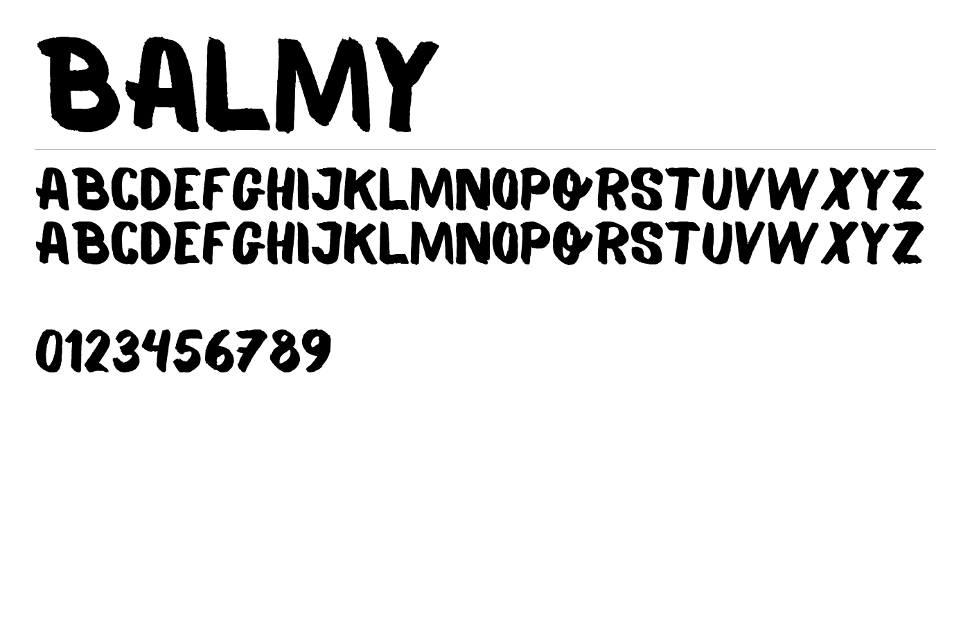 Balmy Font preview