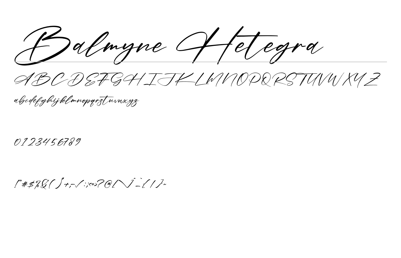 Balmyne Hetegra Font preview