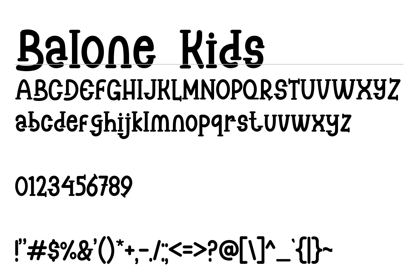Balone Kids Font preview