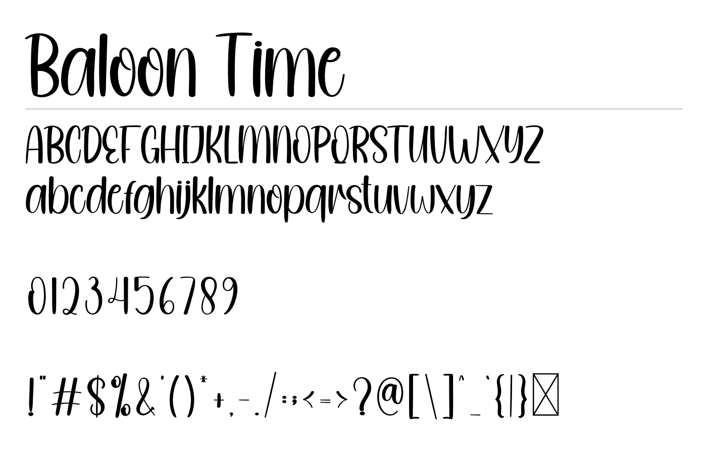 Baloon Time Font preview