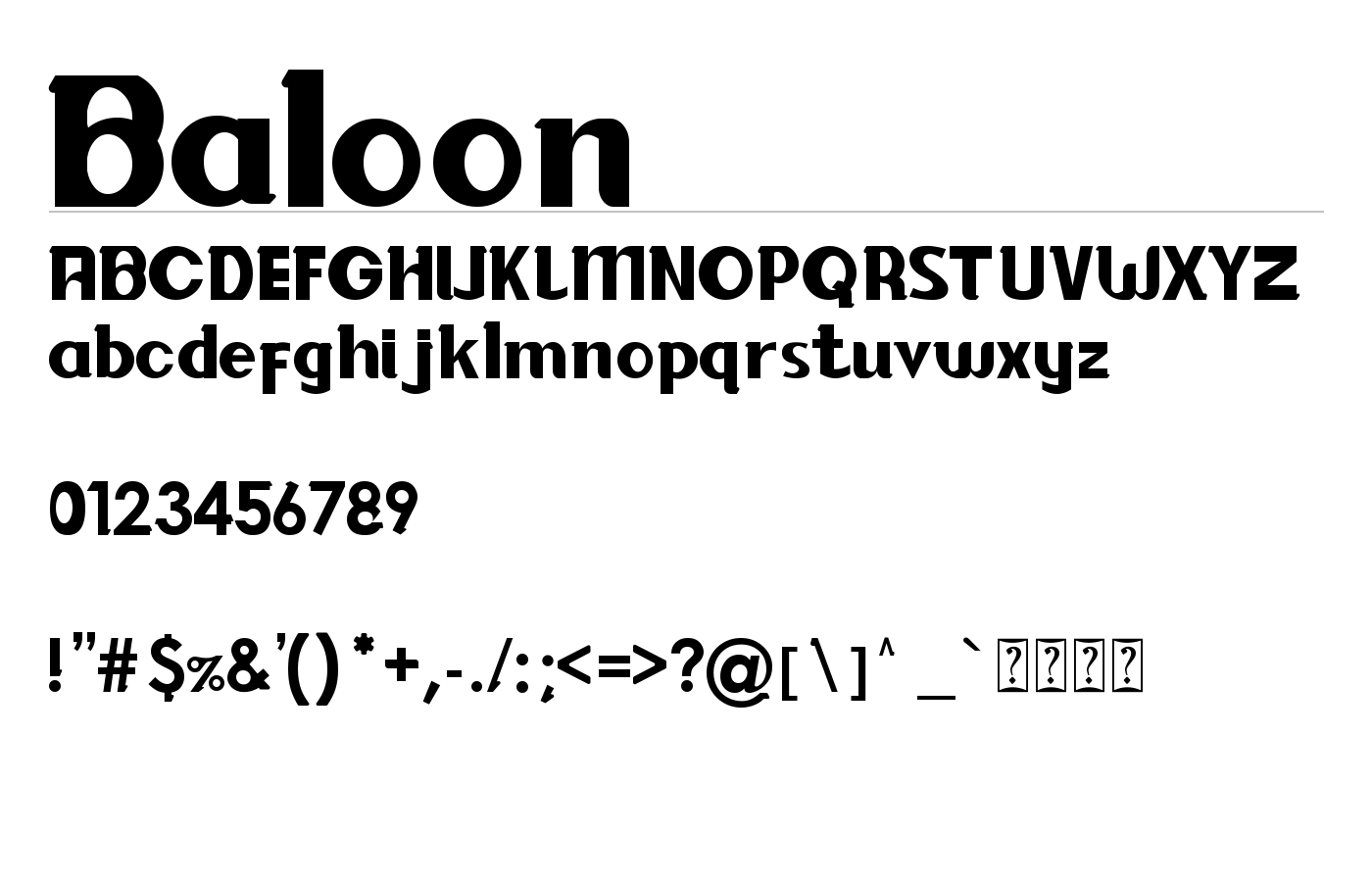 Baloon Font preview