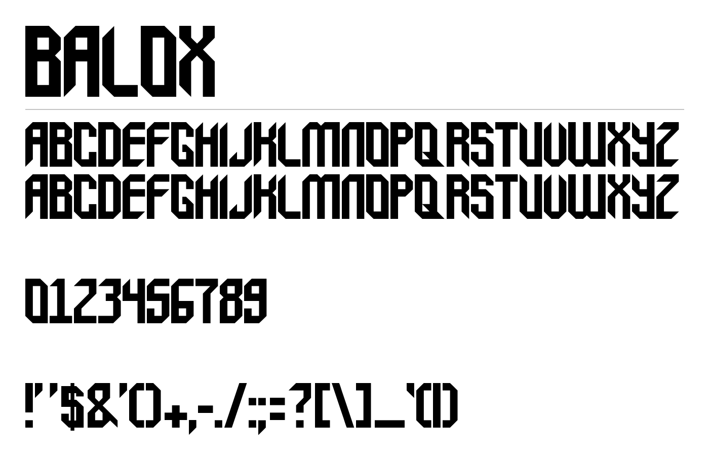 Balox Font preview