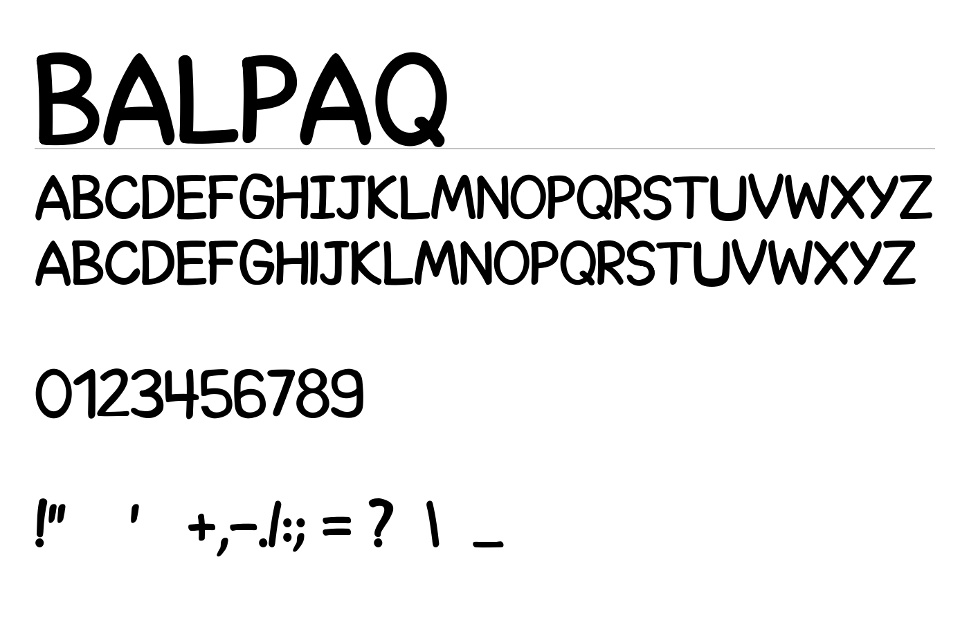 Balpaq Font preview