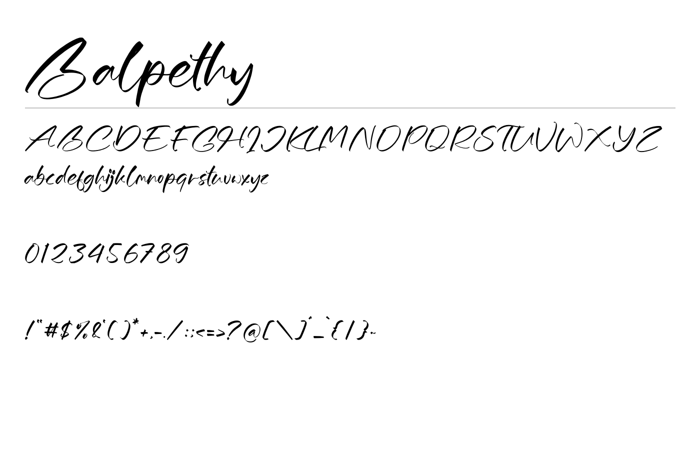 Balpethy Font preview