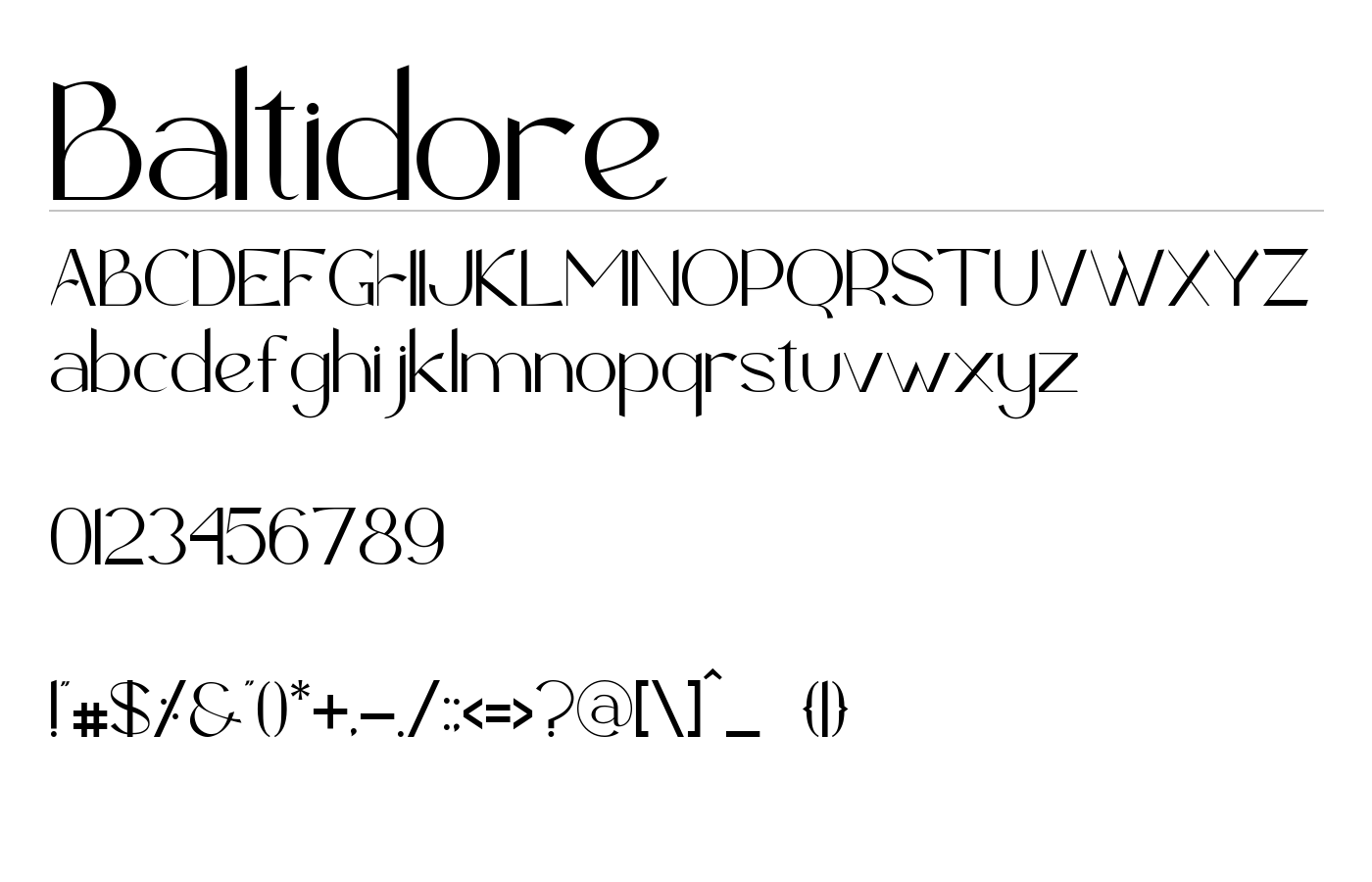 Baltidore Font preview