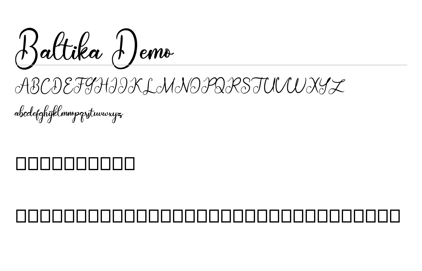 Baltika Demo Font preview