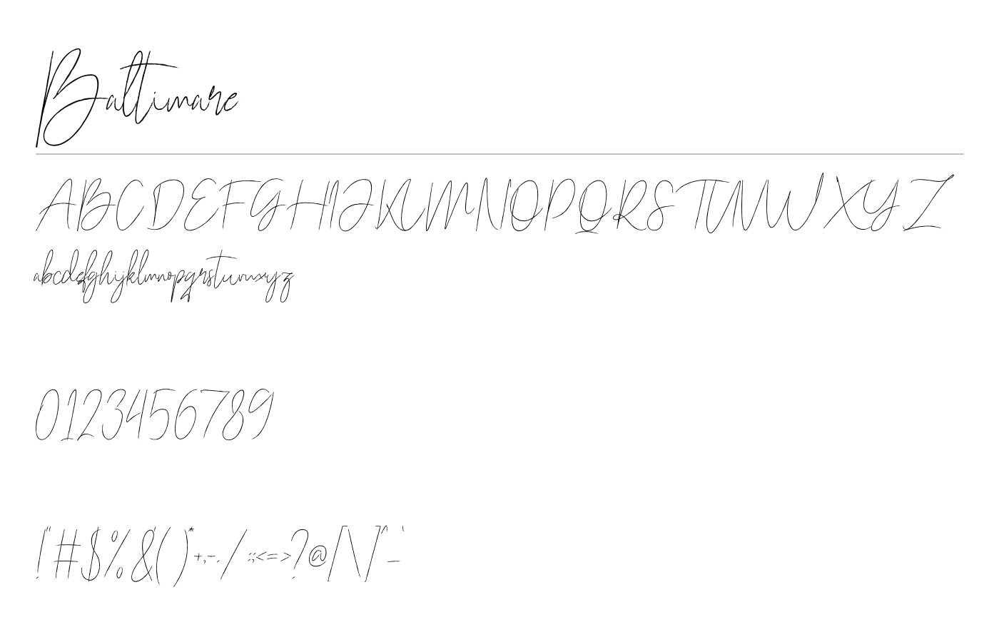 Baltimare Font preview