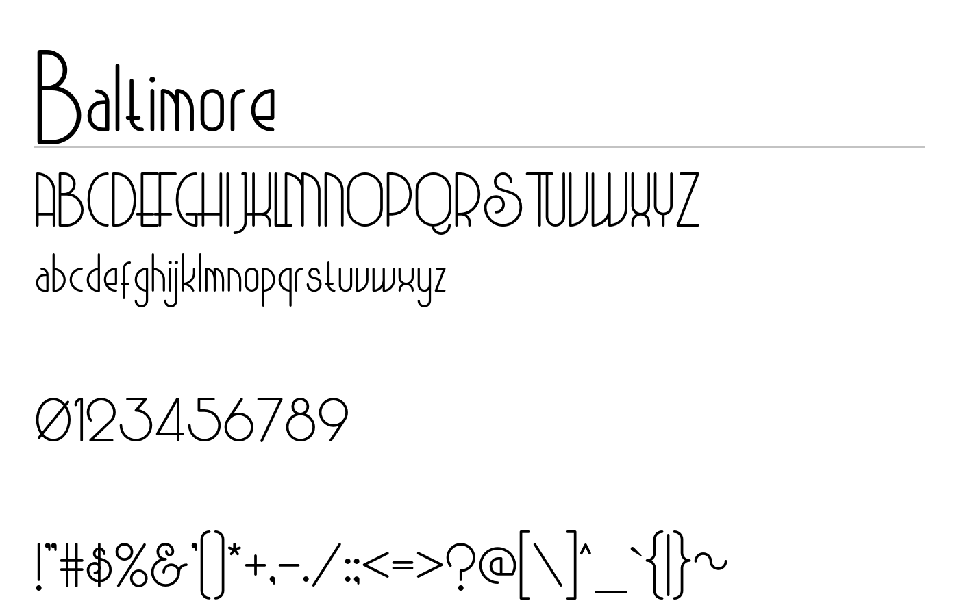 Baltimore Font preview