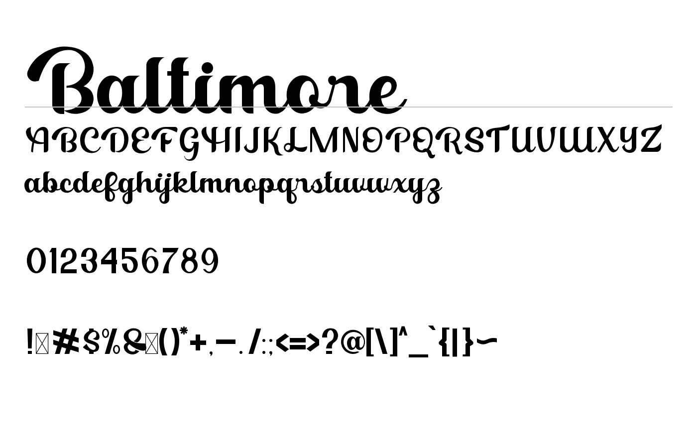 Baltimore Font preview