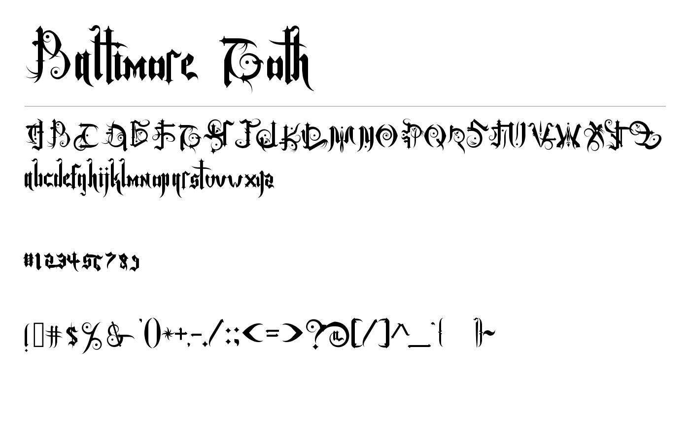 Baltimore Goth Font preview