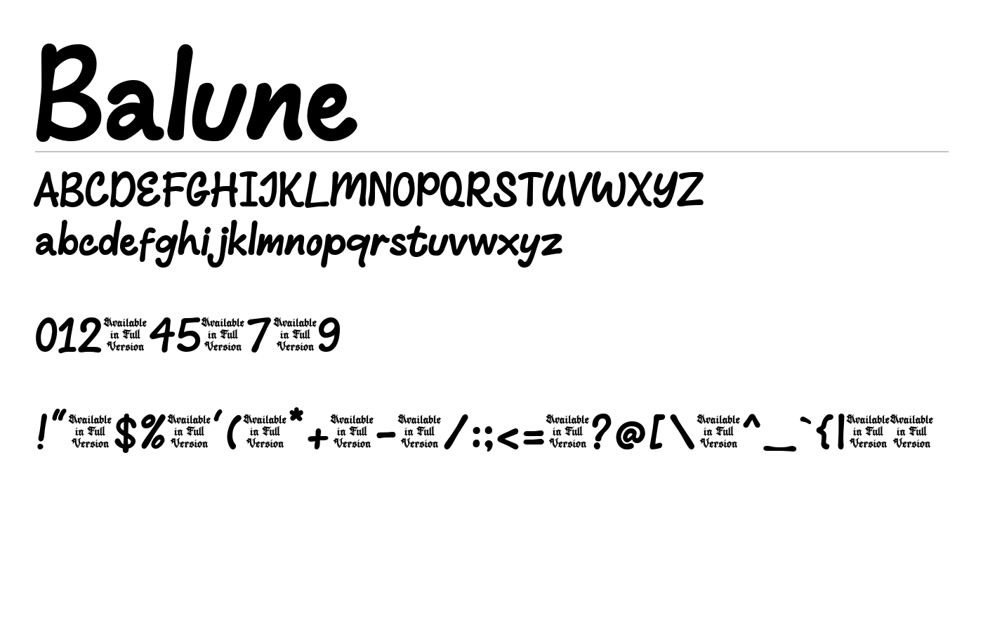 Balune Font preview