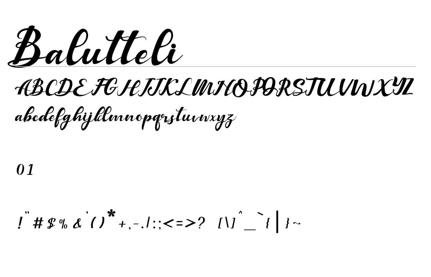 Balutteli Font preview