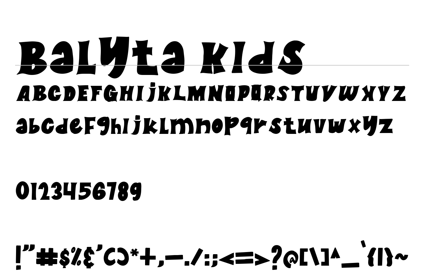 Balyta Kids Font preview